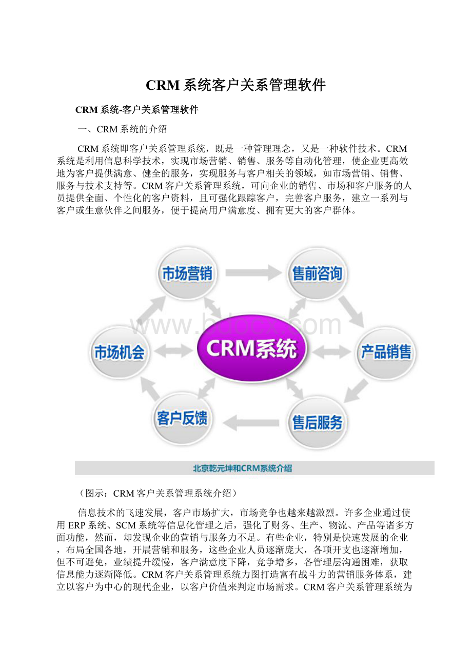 CRM系统客户关系管理软件文档格式.docx