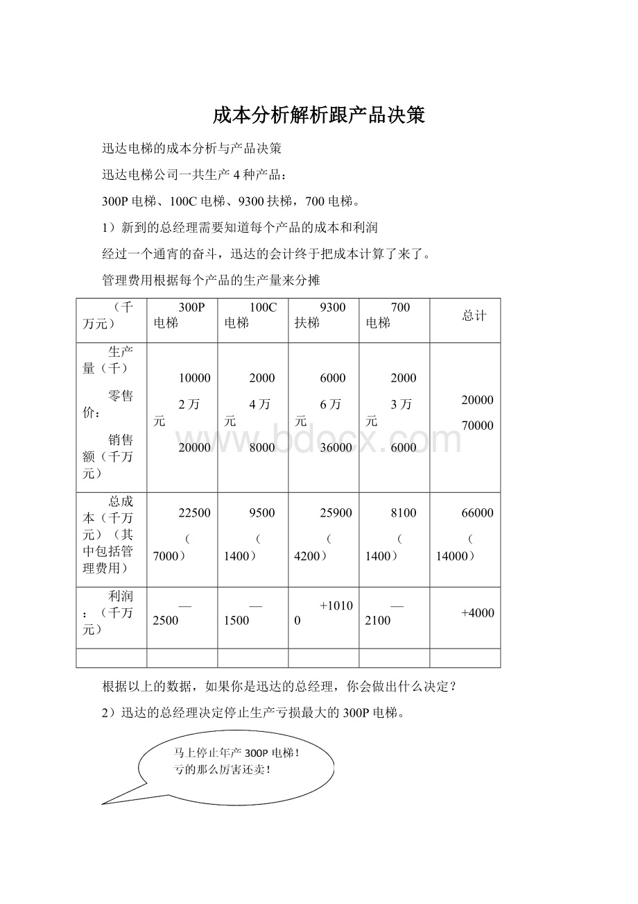 成本分析解析跟产品决策Word下载.docx