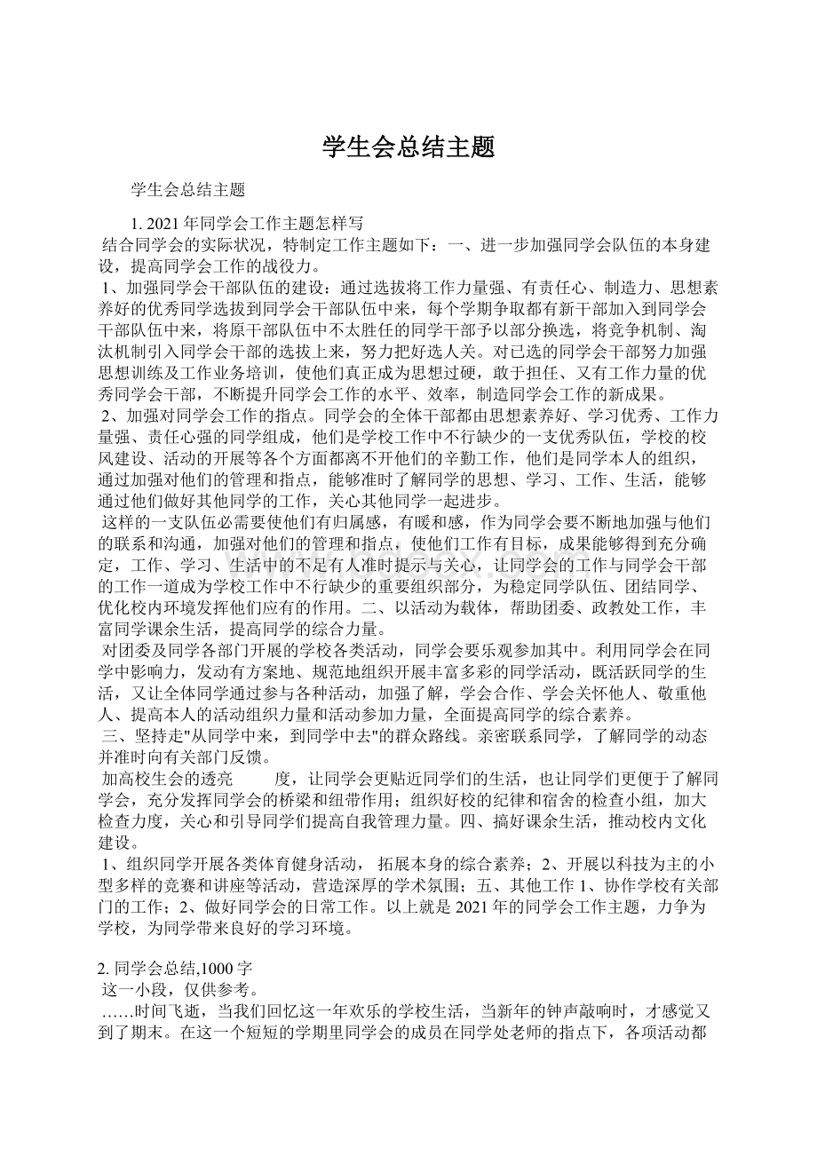 学生会总结主题文档格式.docx_第1页