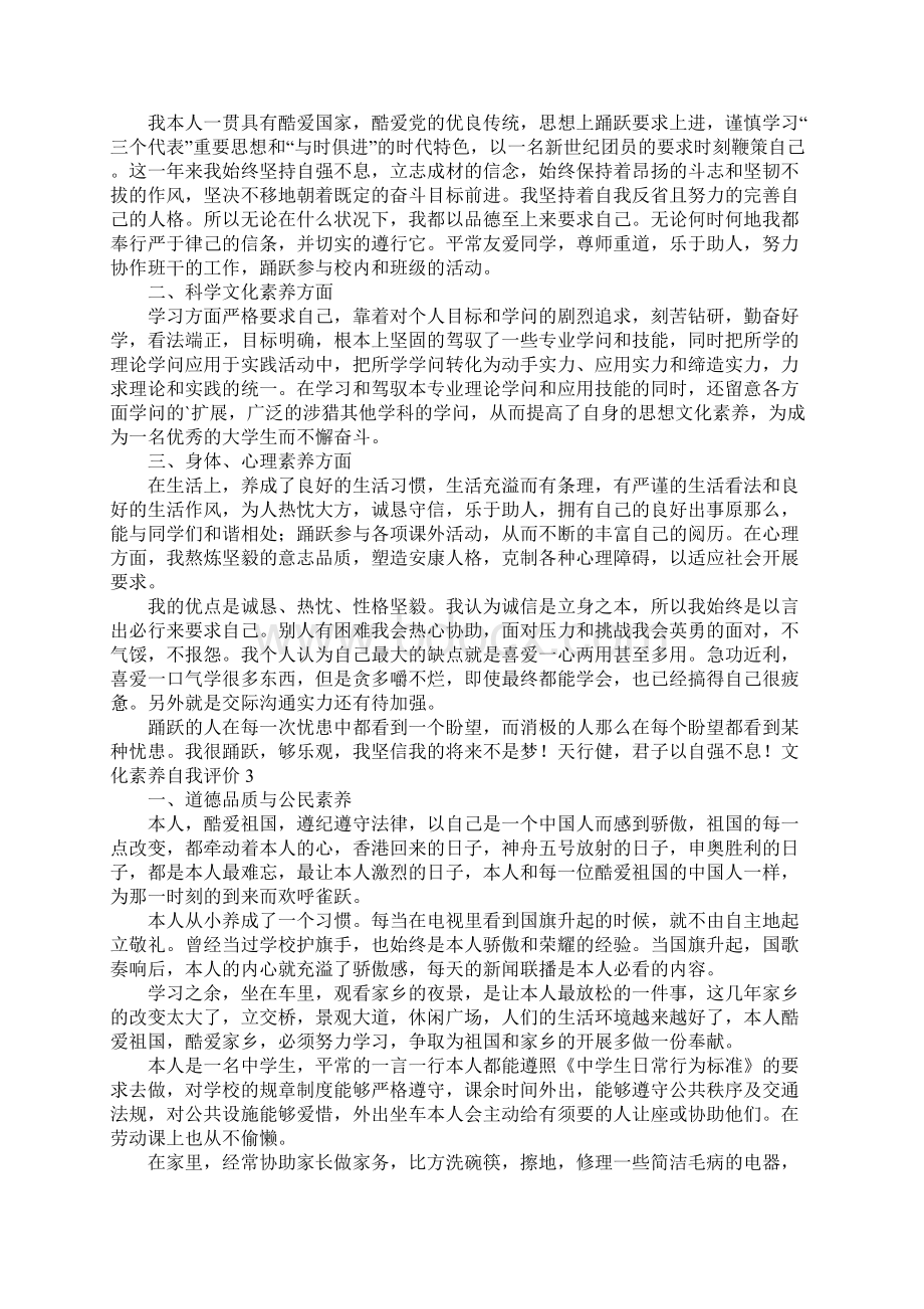 文化素养自我评价.docx_第2页