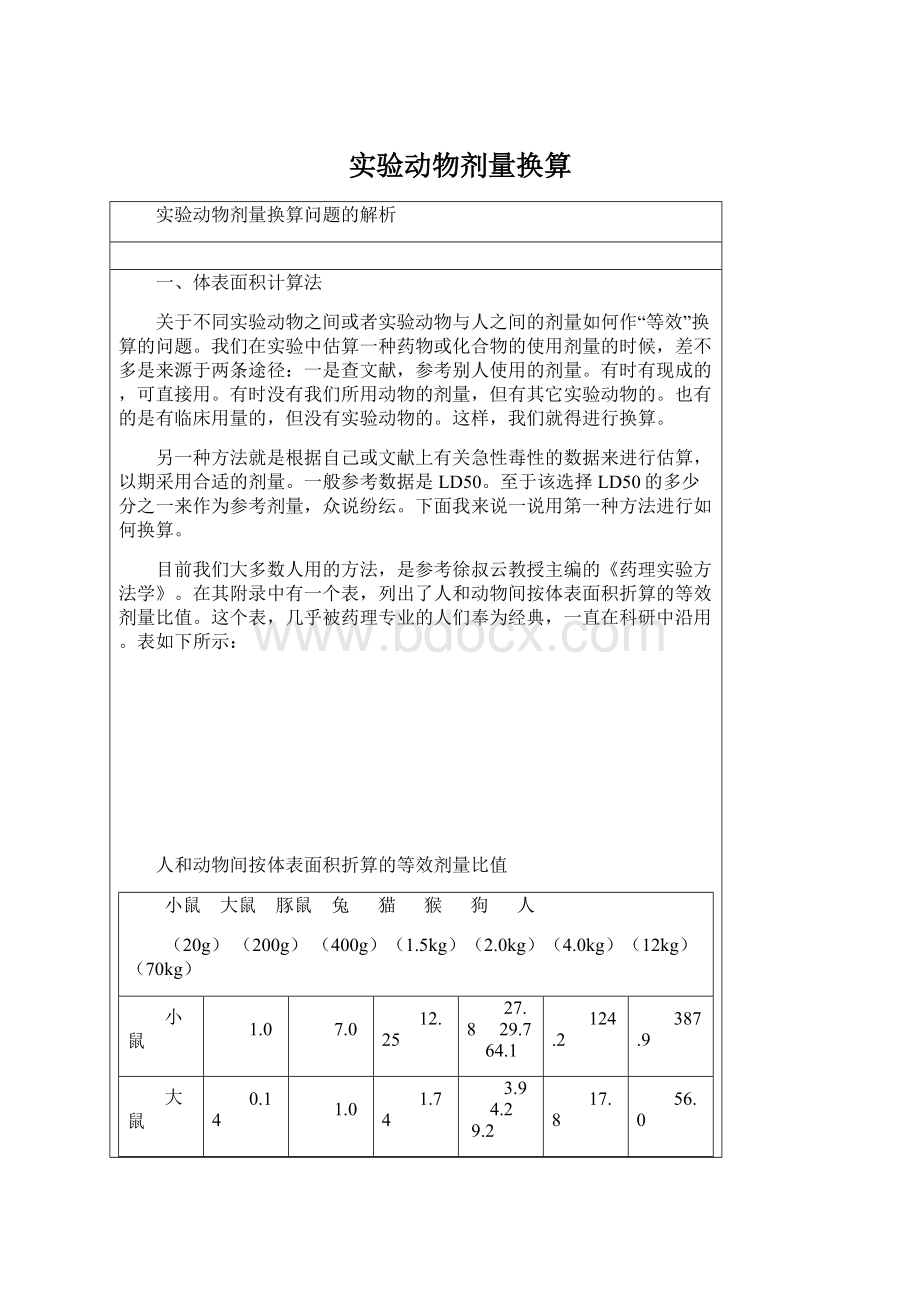 实验动物剂量换算文档格式.docx_第1页