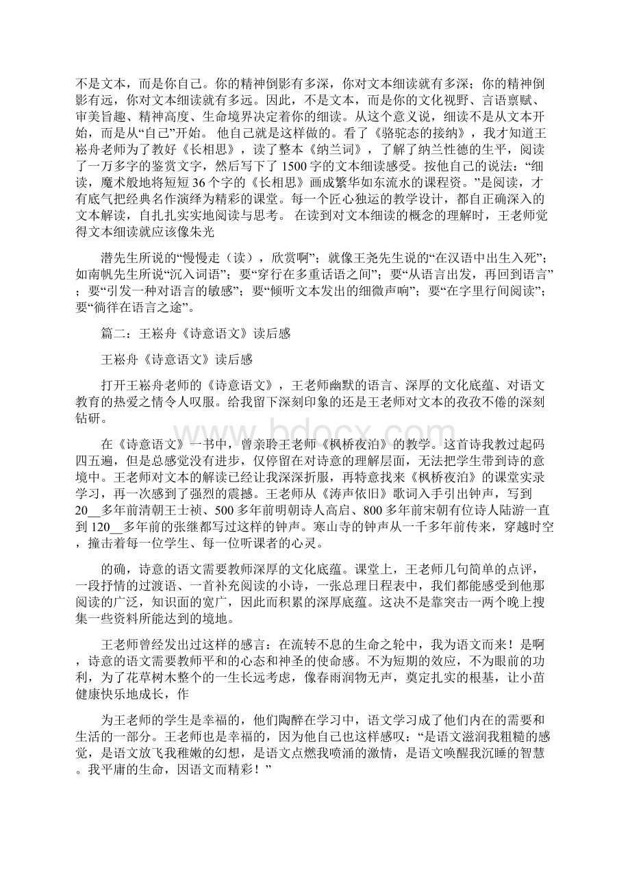 王崧舟讲语文读后感王崧舟爱上语文观后感600字.docx_第2页