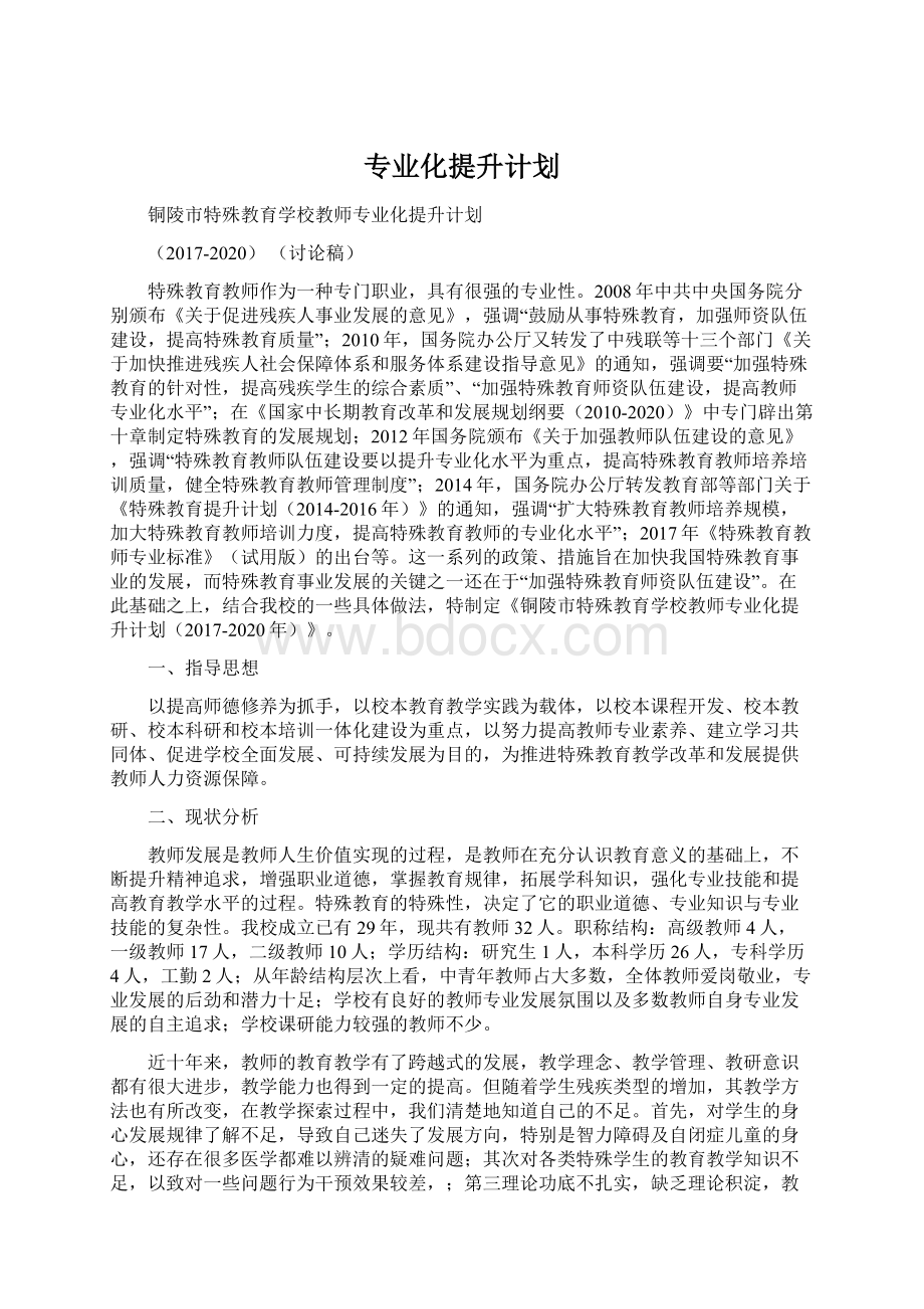 专业化提升计划Word格式文档下载.docx