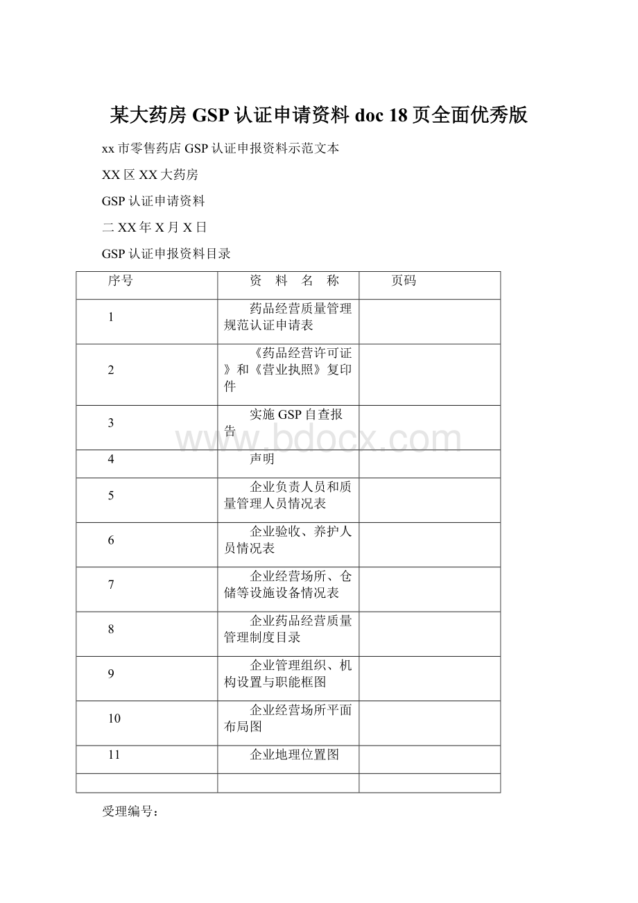 某大药房GSP认证申请资料doc 18页全面优秀版.docx