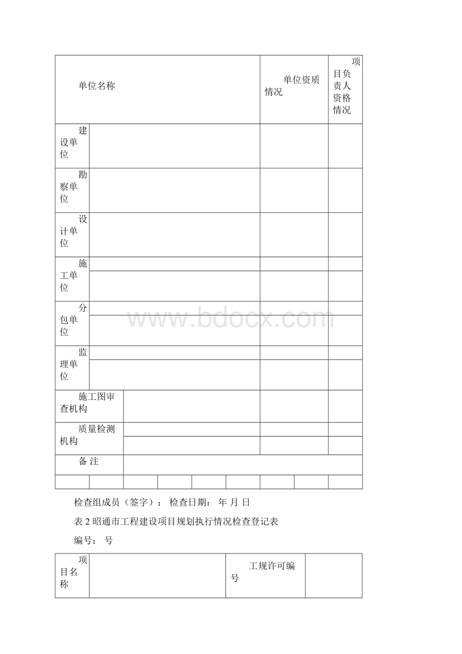 表1 受检工程基本情况表.docx_第2页