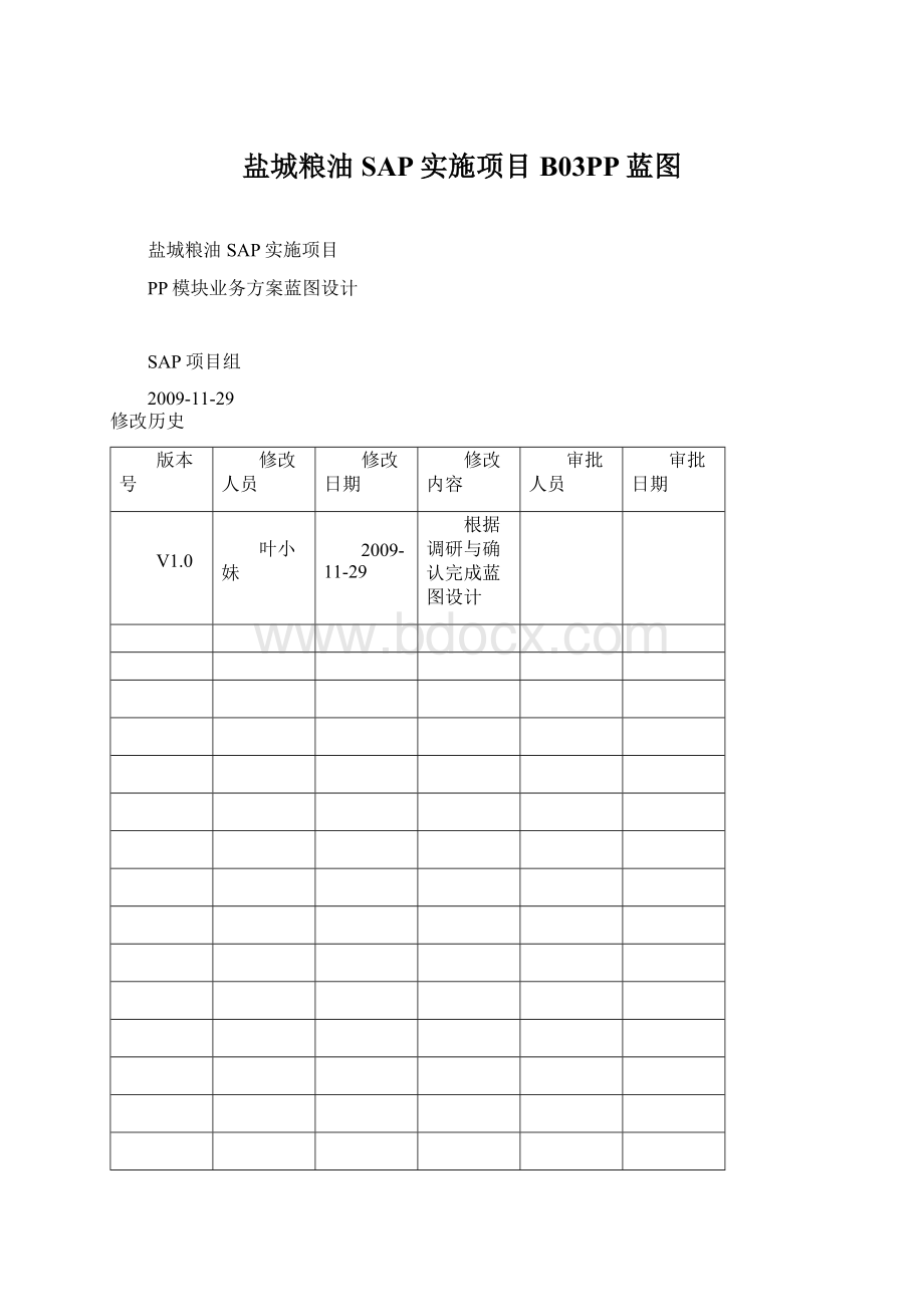 盐城粮油SAP实施项目B03PP蓝图Word格式.docx