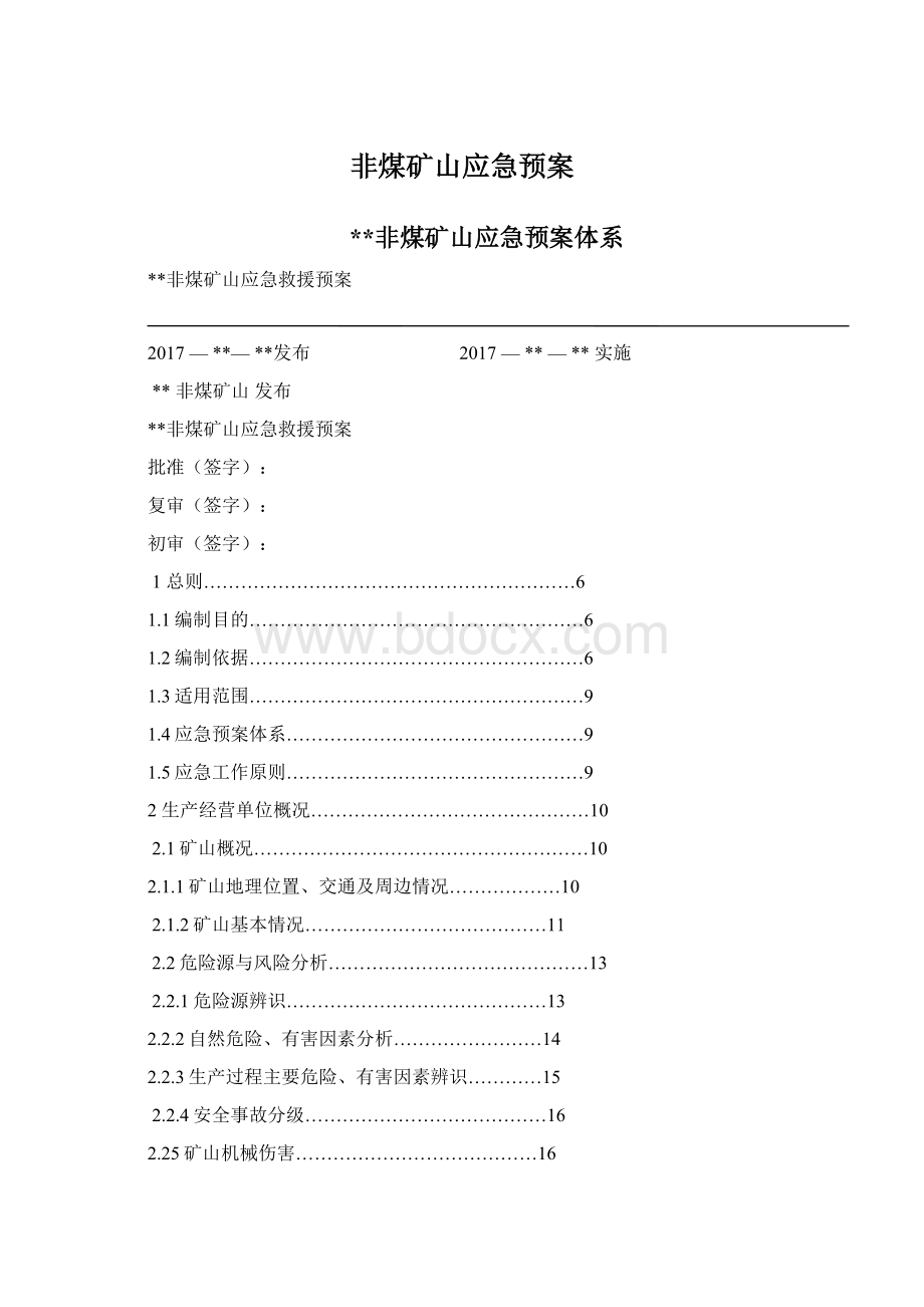 非煤矿山应急预案.docx_第1页