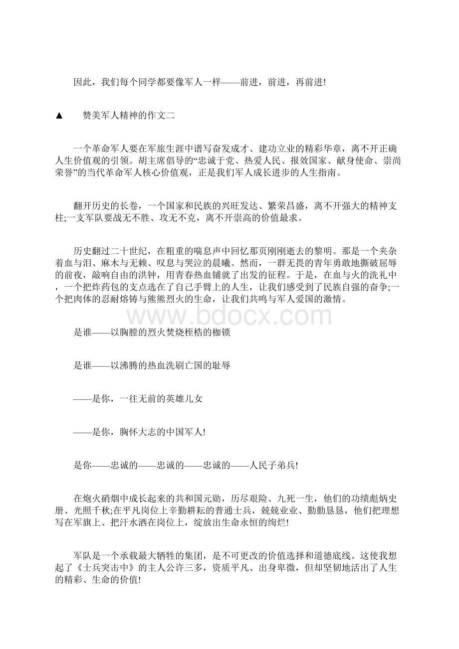 赞美军人精神的作文庆祝建军节Word文档格式.docx_第2页