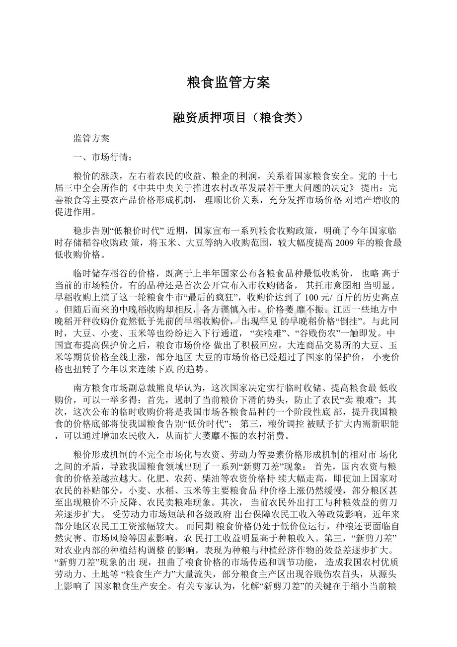 粮食监管方案Word文件下载.docx_第1页