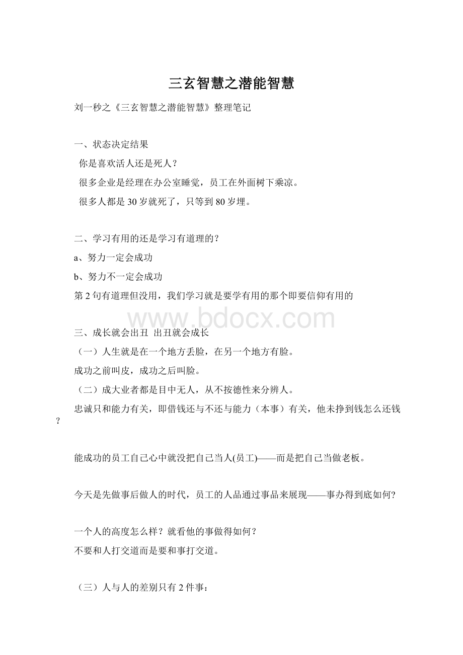 三玄智慧之潜能智慧Word文档格式.docx