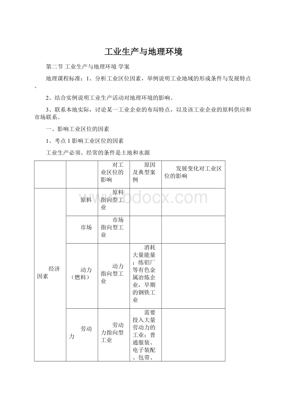 工业生产与地理环境文档格式.docx_第1页