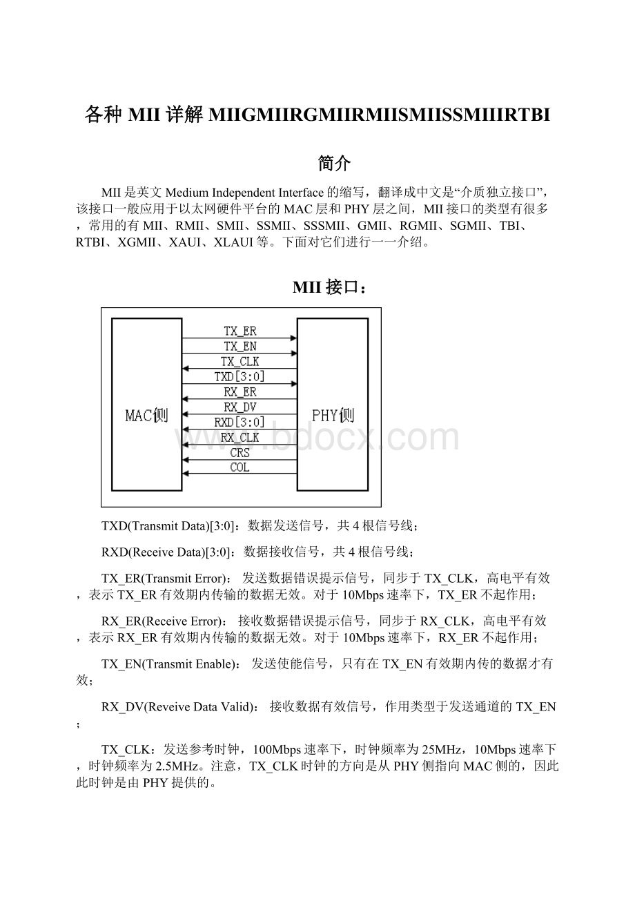 各种MII详解MIIGMIIRGMIIRMIISMIISSMIIIRTBI.docx_第1页