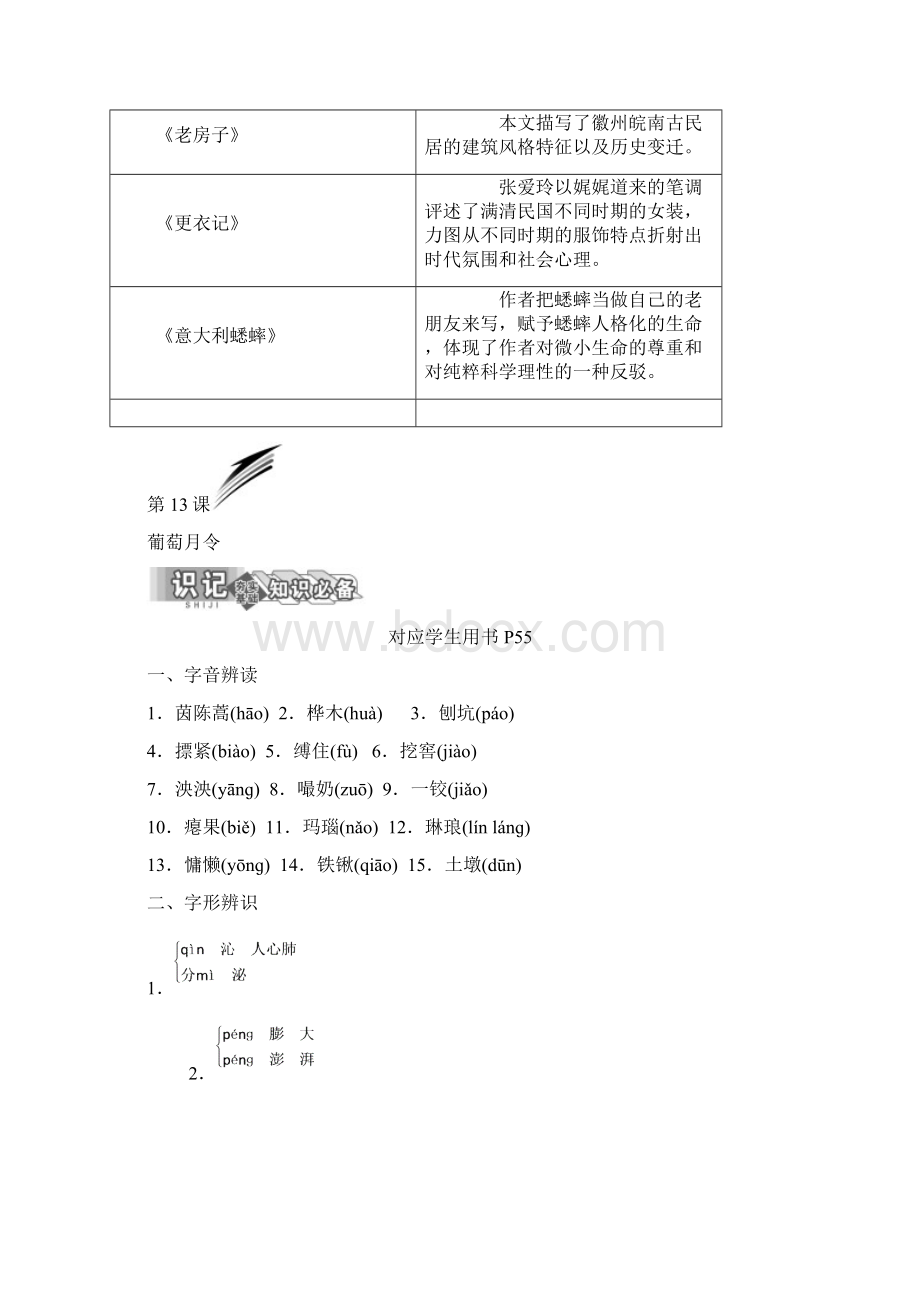 高中语文苏教版选修现代散文选读教学案第五专题 第13课 葡萄月令Word文件下载.docx_第2页