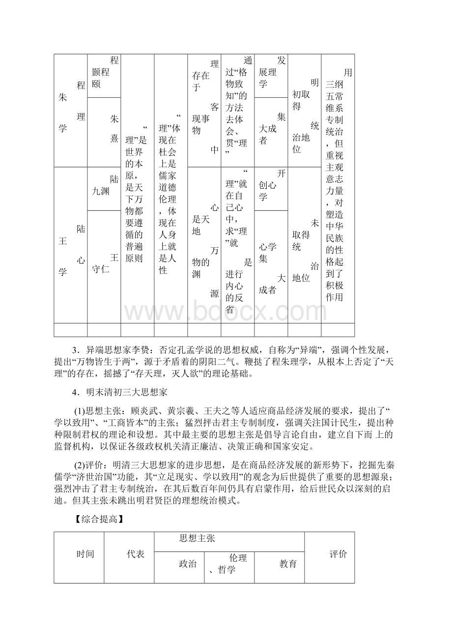 高考新人教版历史二轮总复习专题突破3古代中西方思想演变Word文件下载.docx_第3页