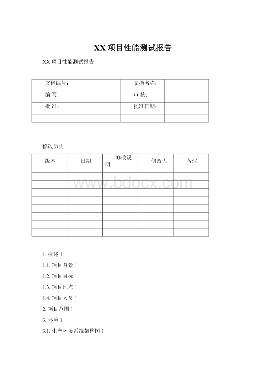 XX项目性能测试报告Word格式文档下载.docx