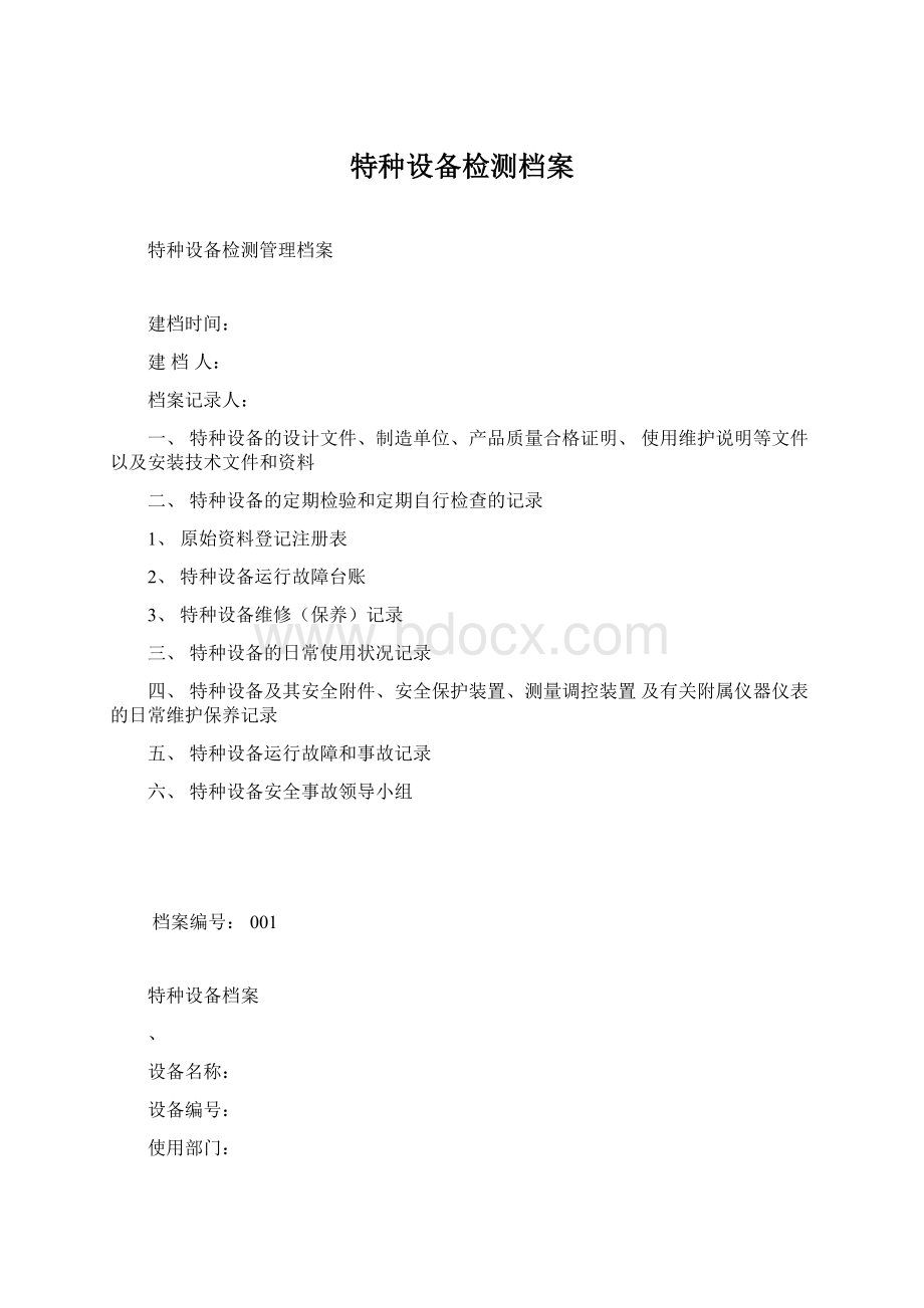 特种设备检测档案Word文档下载推荐.docx