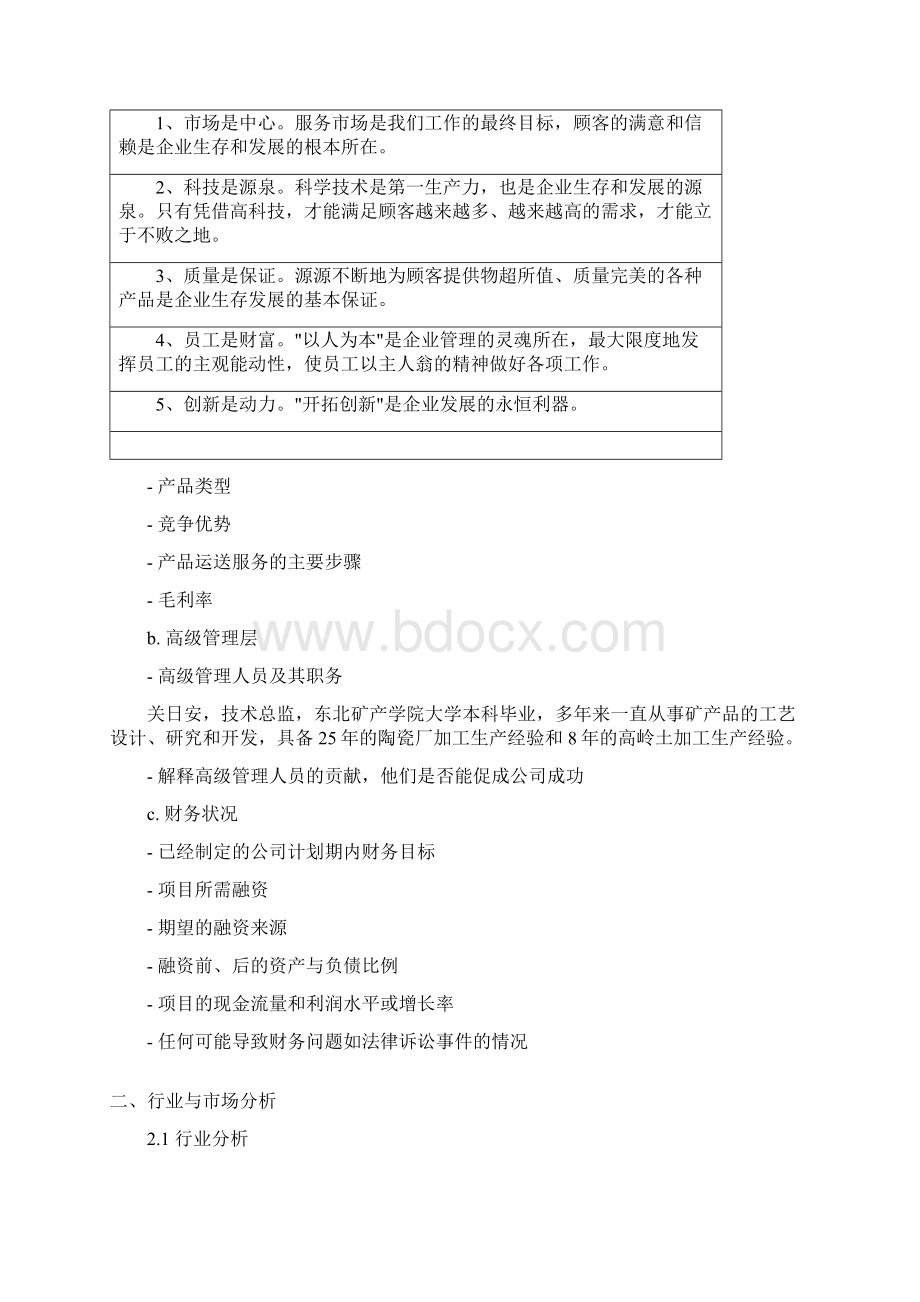 高岭土项目商业计划.docx_第2页