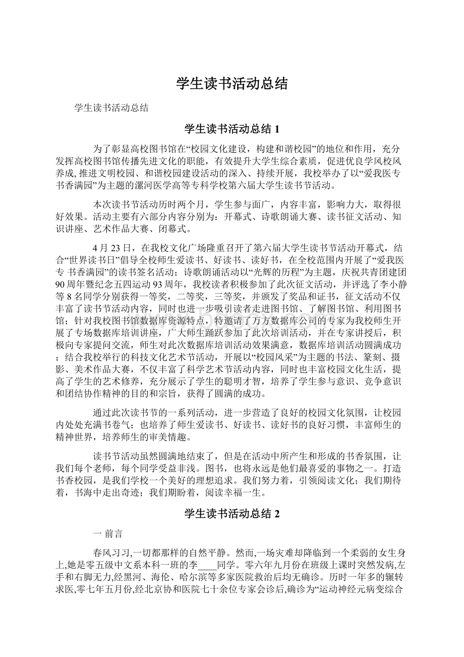 学生读书活动总结Word下载.docx_第1页