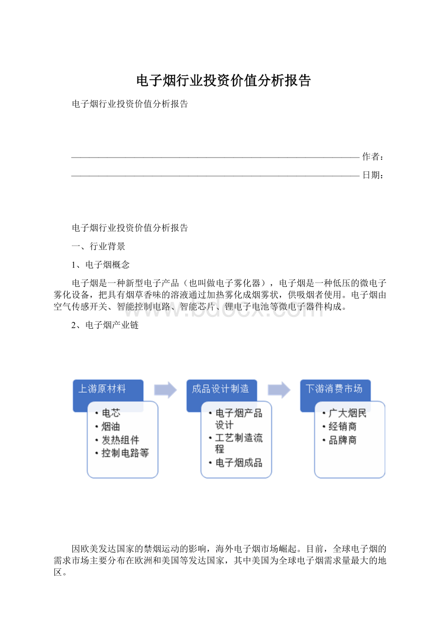 电子烟行业投资价值分析报告Word文档格式.docx