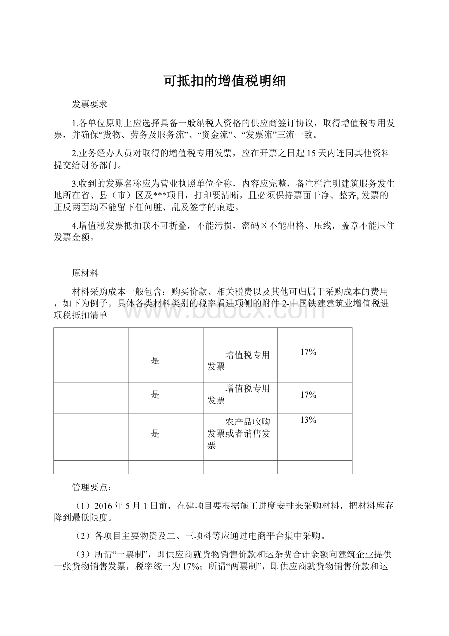 可抵扣的增值税明细.docx