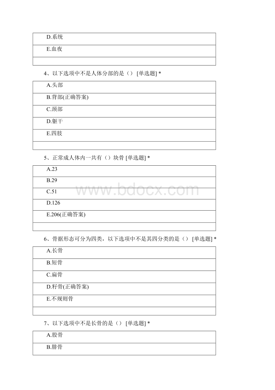 解剖学基础期中测试农1班Word文档格式.docx_第2页