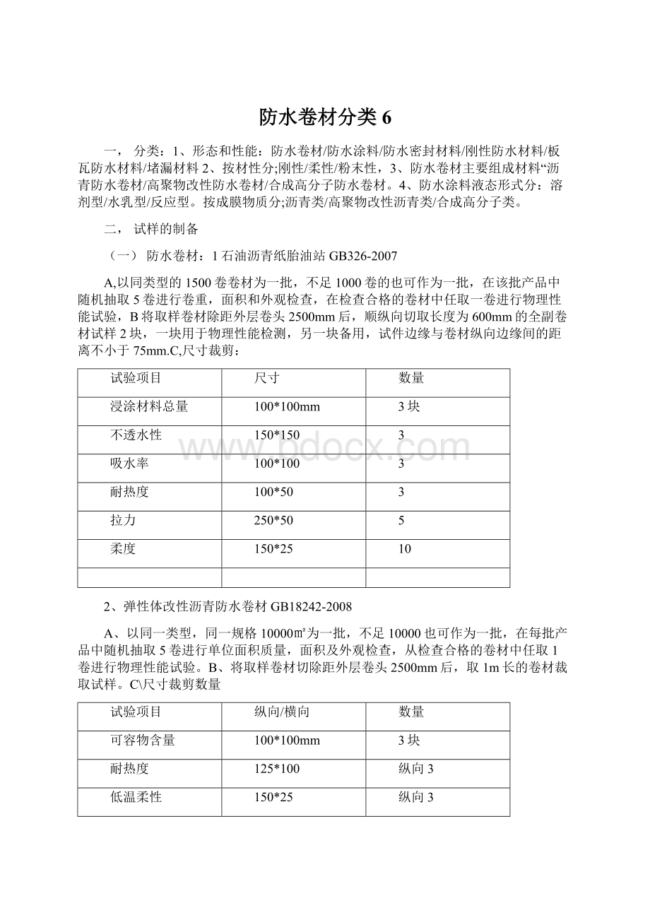 防水卷材分类6Word文档下载推荐.docx