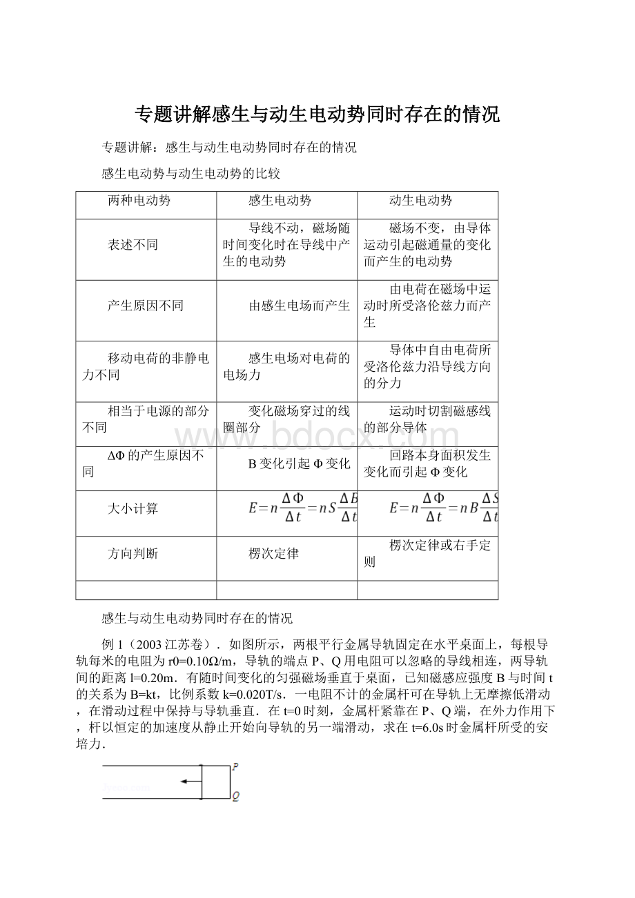 专题讲解感生与动生电动势同时存在的情况.docx