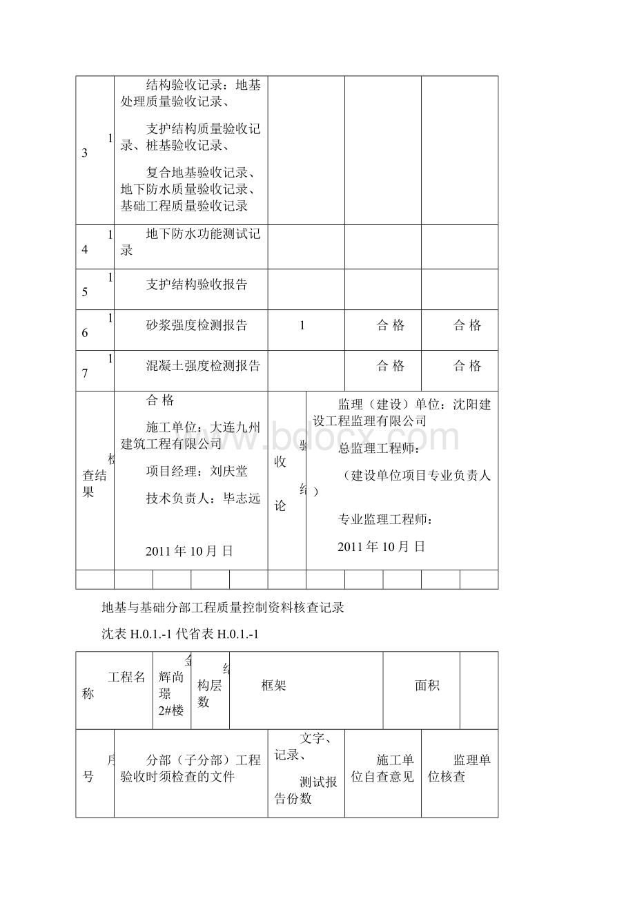 地基与基础分部工程质量控制资料核查记录Word文件下载.docx_第2页