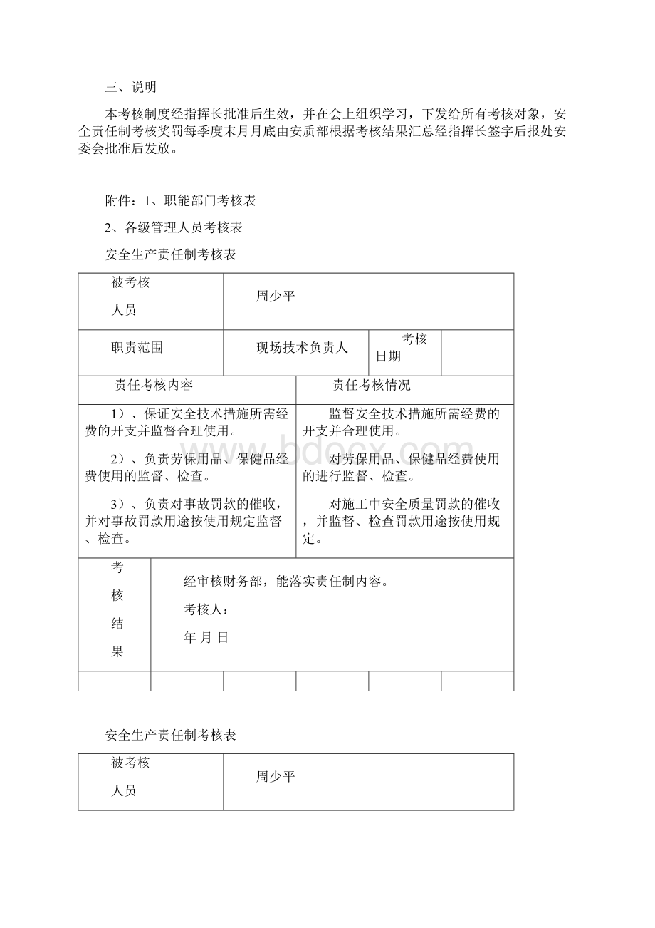 安全生产责任制和责任目标的考核制度.docx_第2页