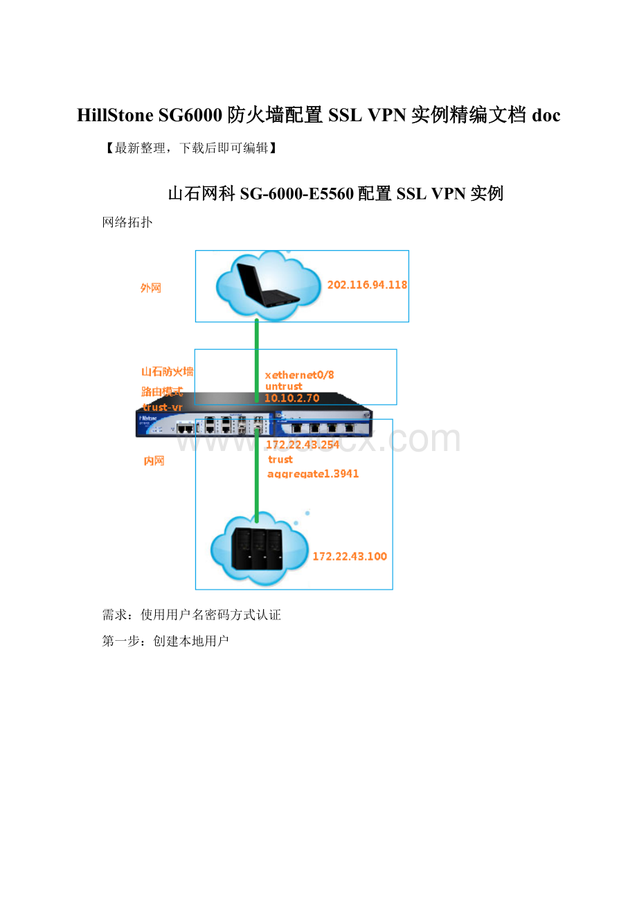 HillStone SG6000防火墙配置SSL VPN实例精编文档doc.docx_第1页