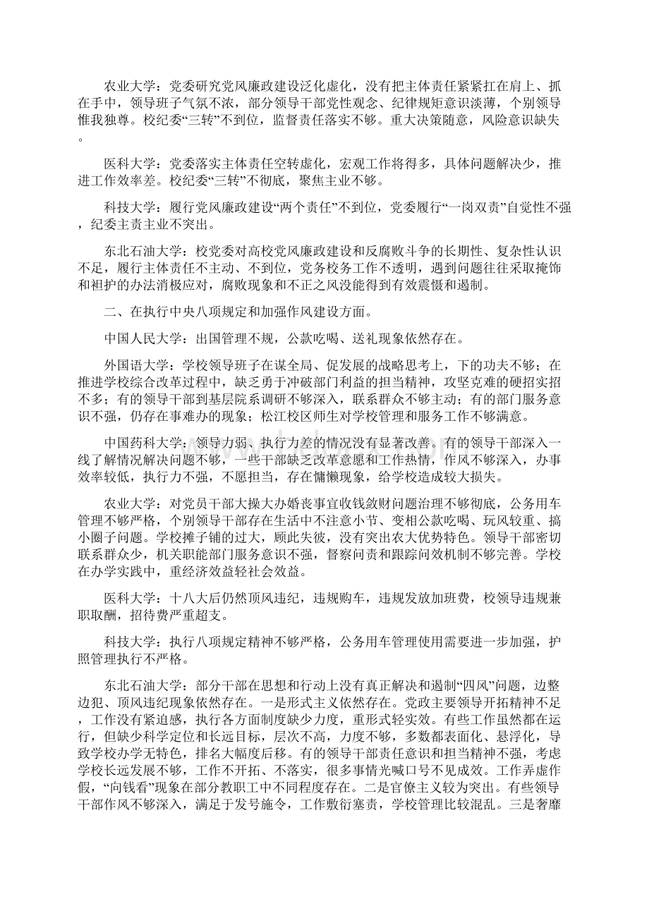 各级巡视组对高校提出的巡视意见汇总.docx_第2页