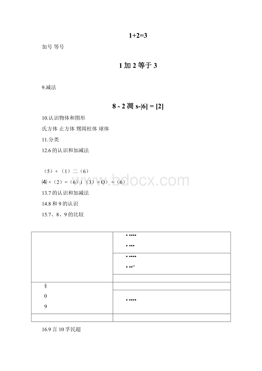 小学一年级数学知识点归纳.docx_第3页