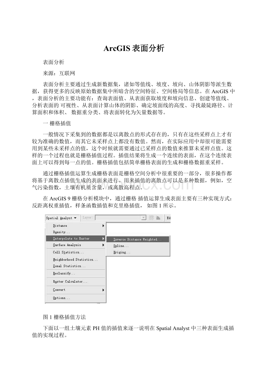 ArcGIS表面分析文档格式.docx