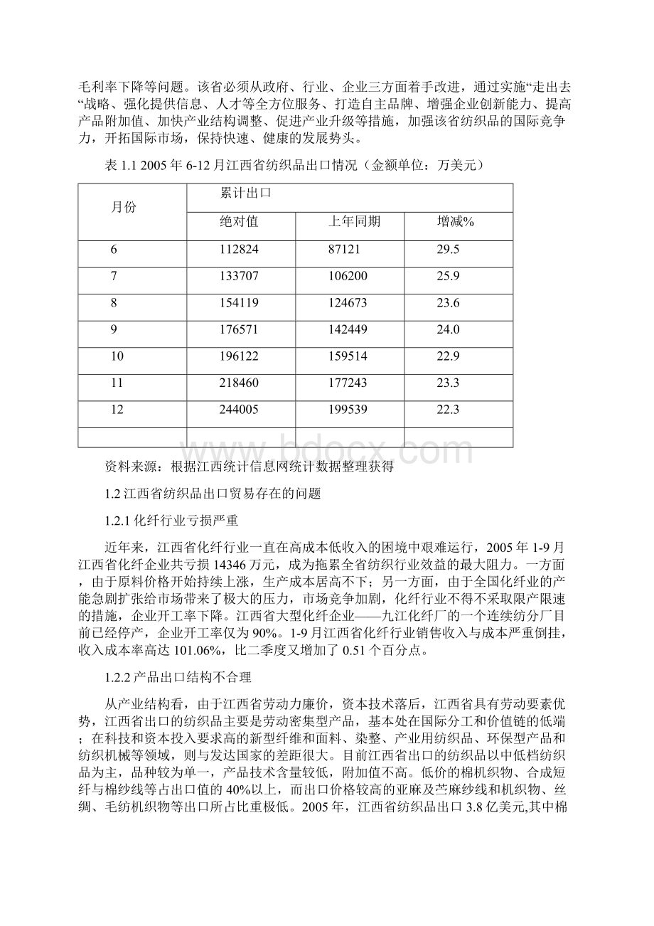 江西省纺织品的出口现状及发展对策分析.docx_第3页