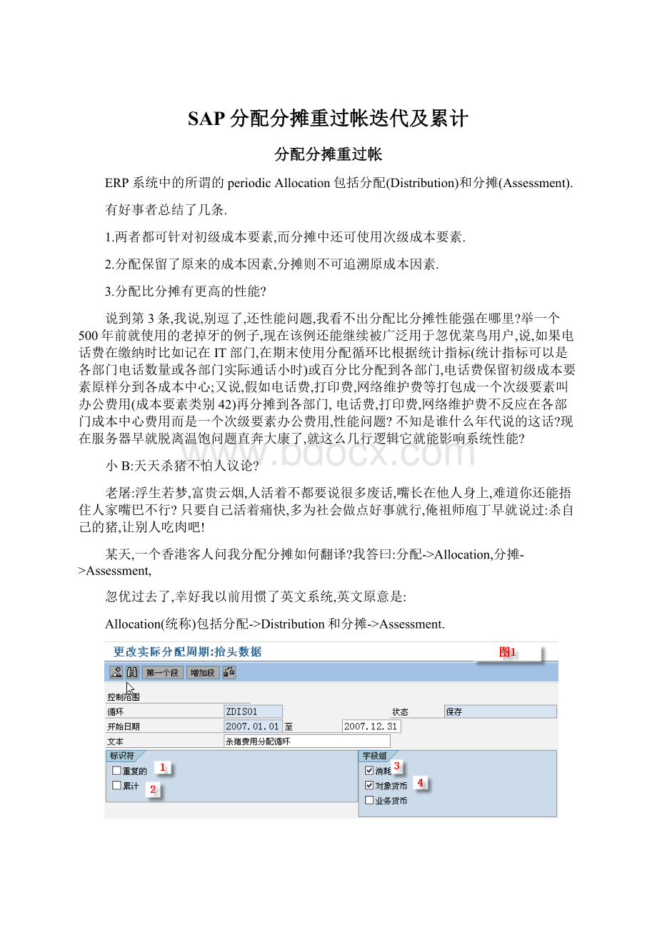 SAP分配分摊重过帐迭代及累计Word下载.docx