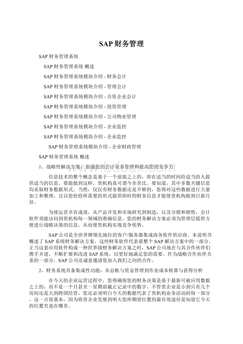 SAP财务管理Word格式.docx