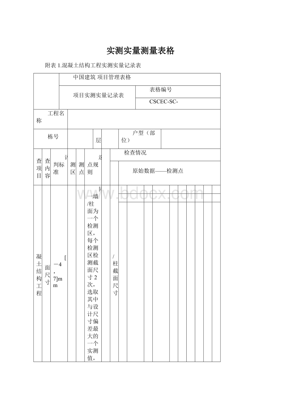 实测实量测量表格Word文档格式.docx