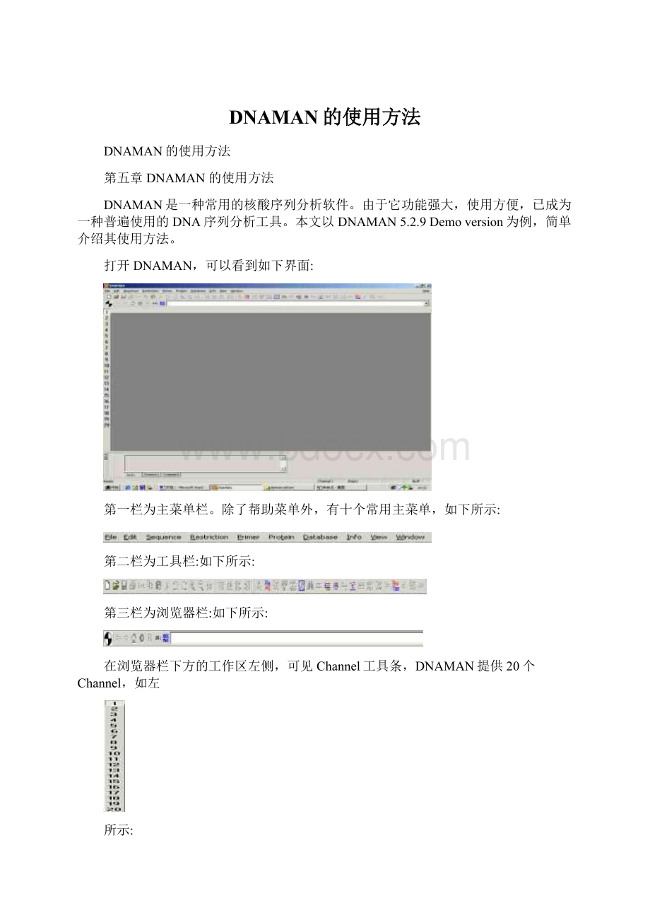 DNAMAN的使用方法.docx_第1页