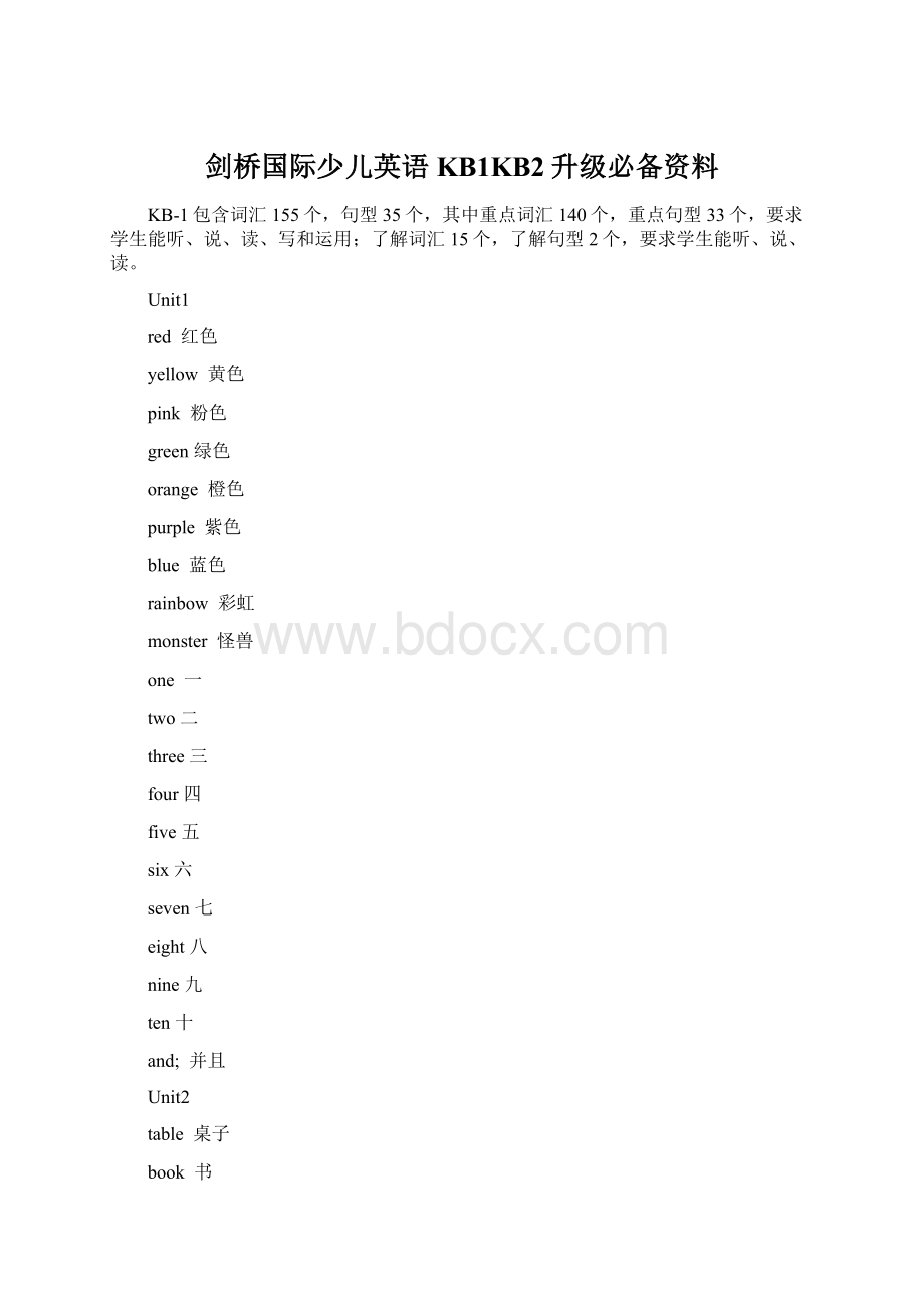 剑桥国际少儿英语KB1KB2升级必备资料.docx_第1页