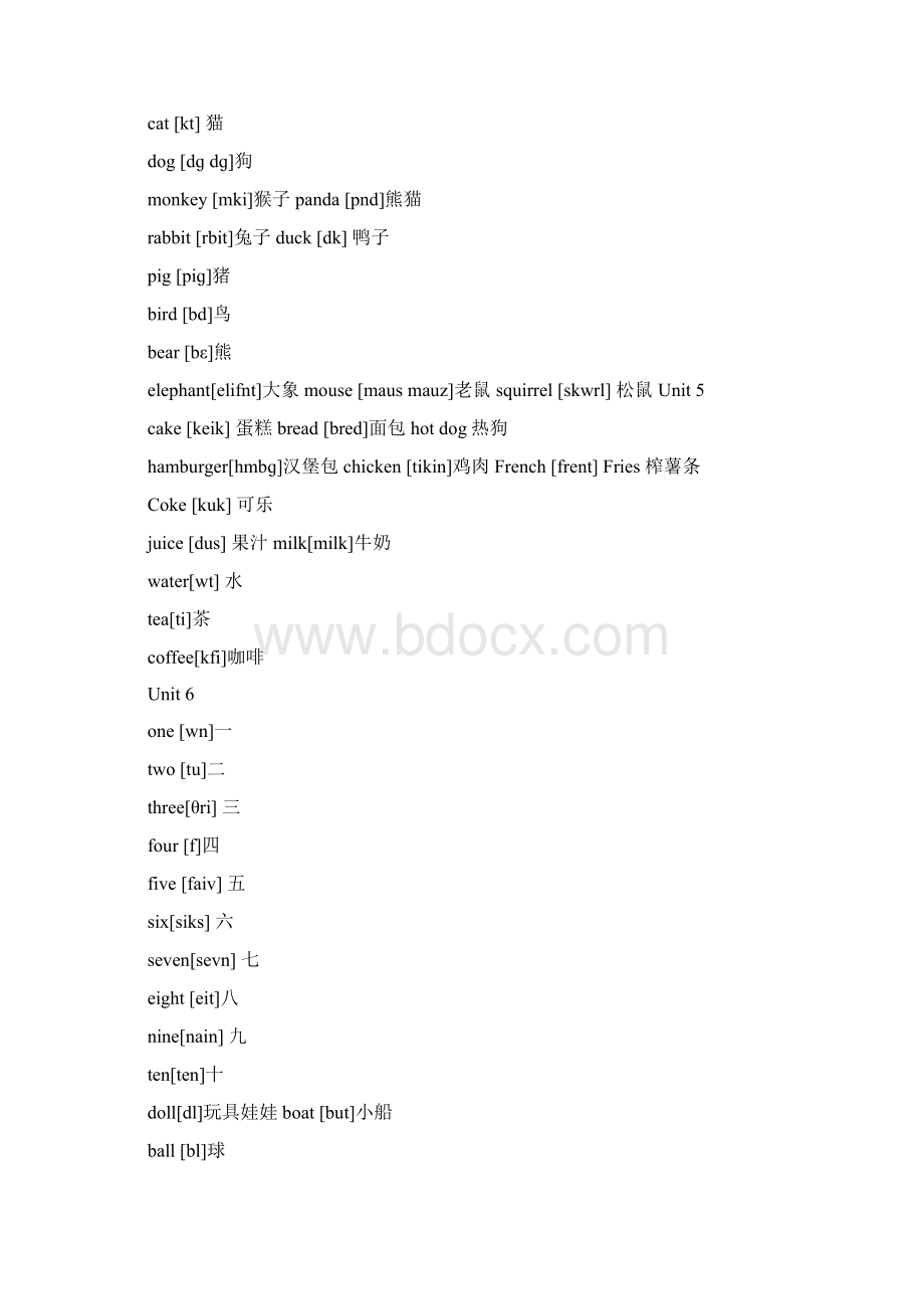 PEP小学英语36年级单词可编辑文档格式.docx_第2页