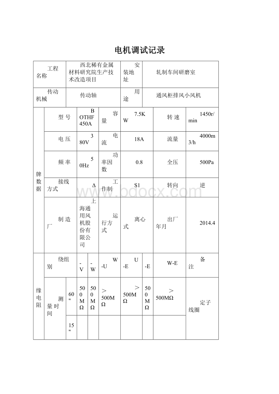 电机调试记录.docx_第1页