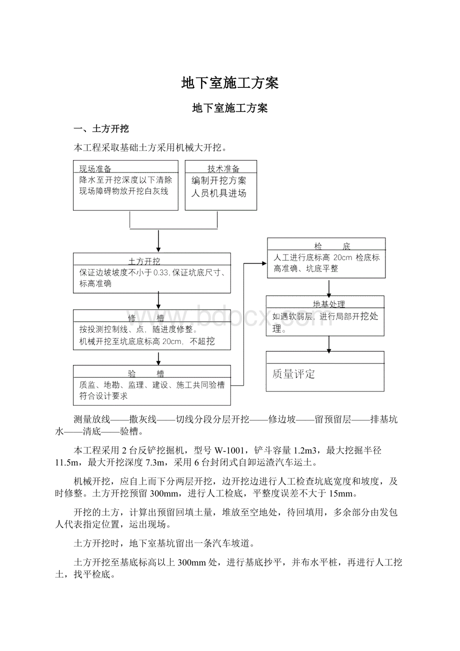 地下室施工方案Word文档下载推荐.docx_第1页