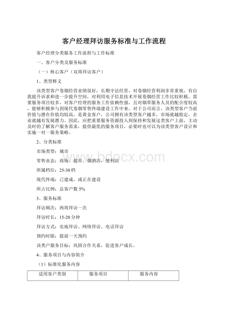 客户经理拜访服务标准与工作流程.docx