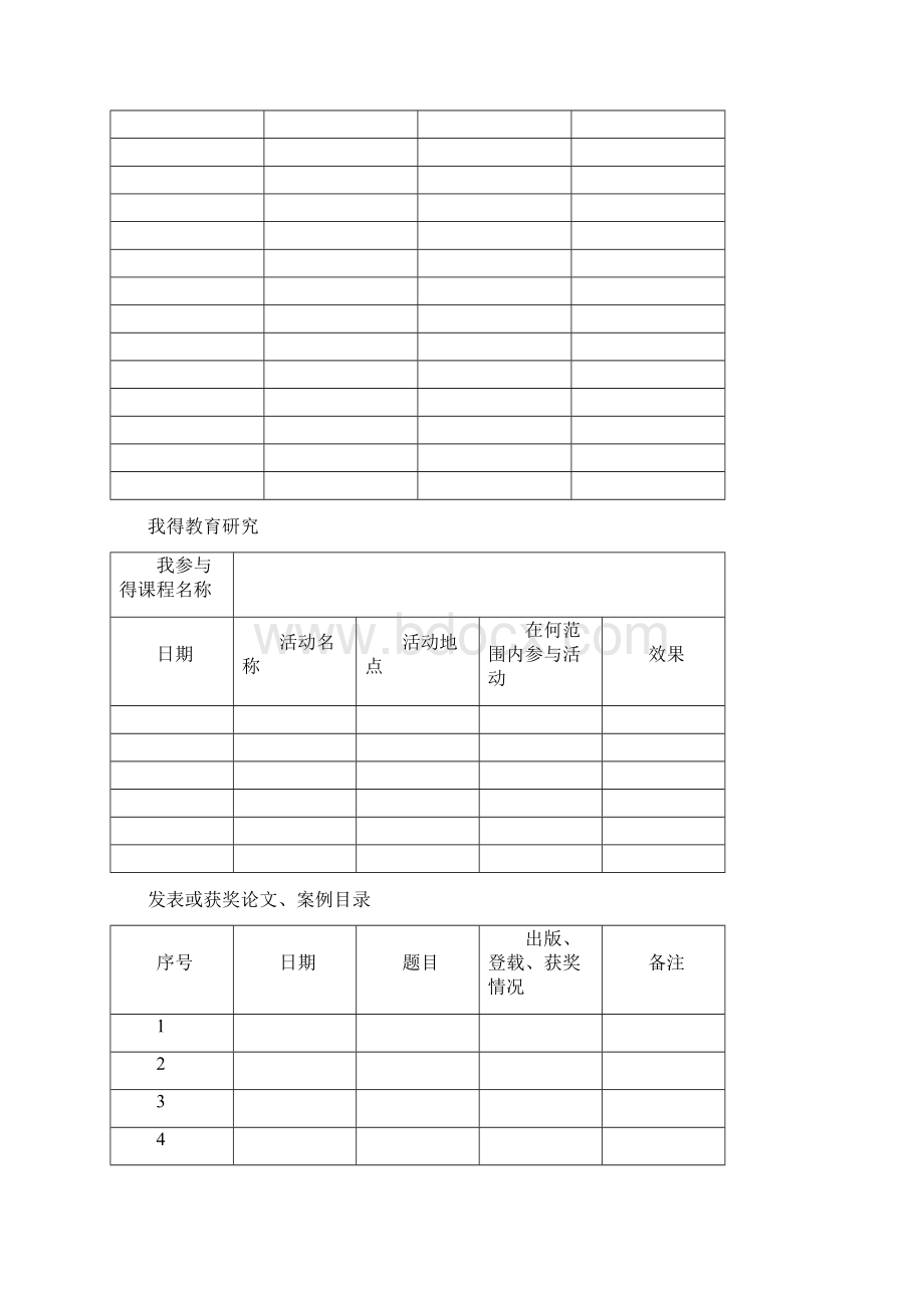 教师个人专业成长档案文档格式.docx_第3页