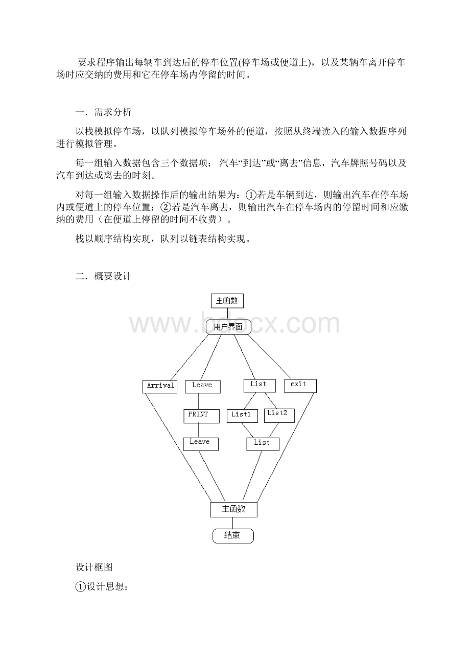 数据结构 课程设计 停车场管理系统.docx_第2页