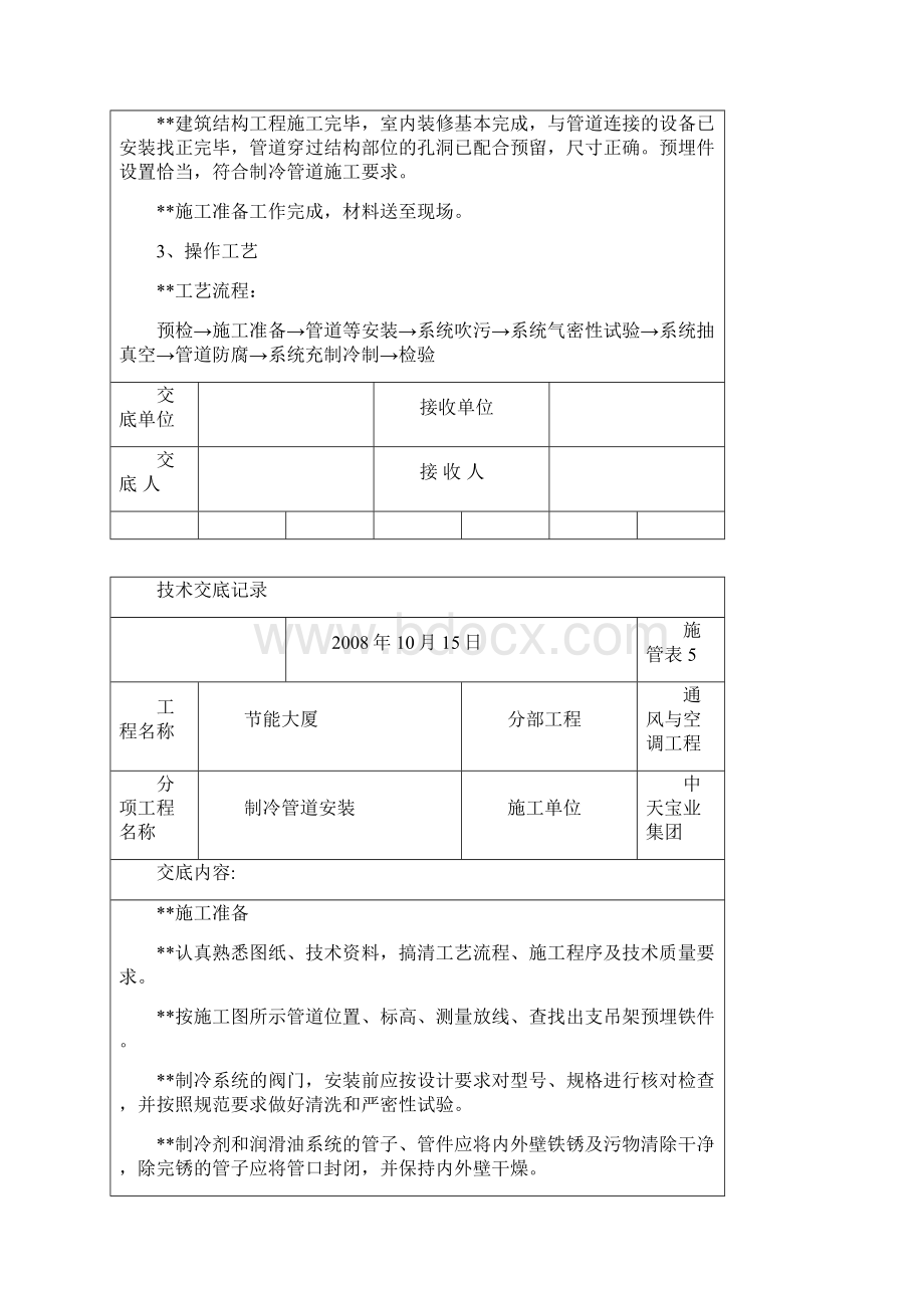 各类技术交底通风与空调工程制冷管道安装施记录.docx_第2页