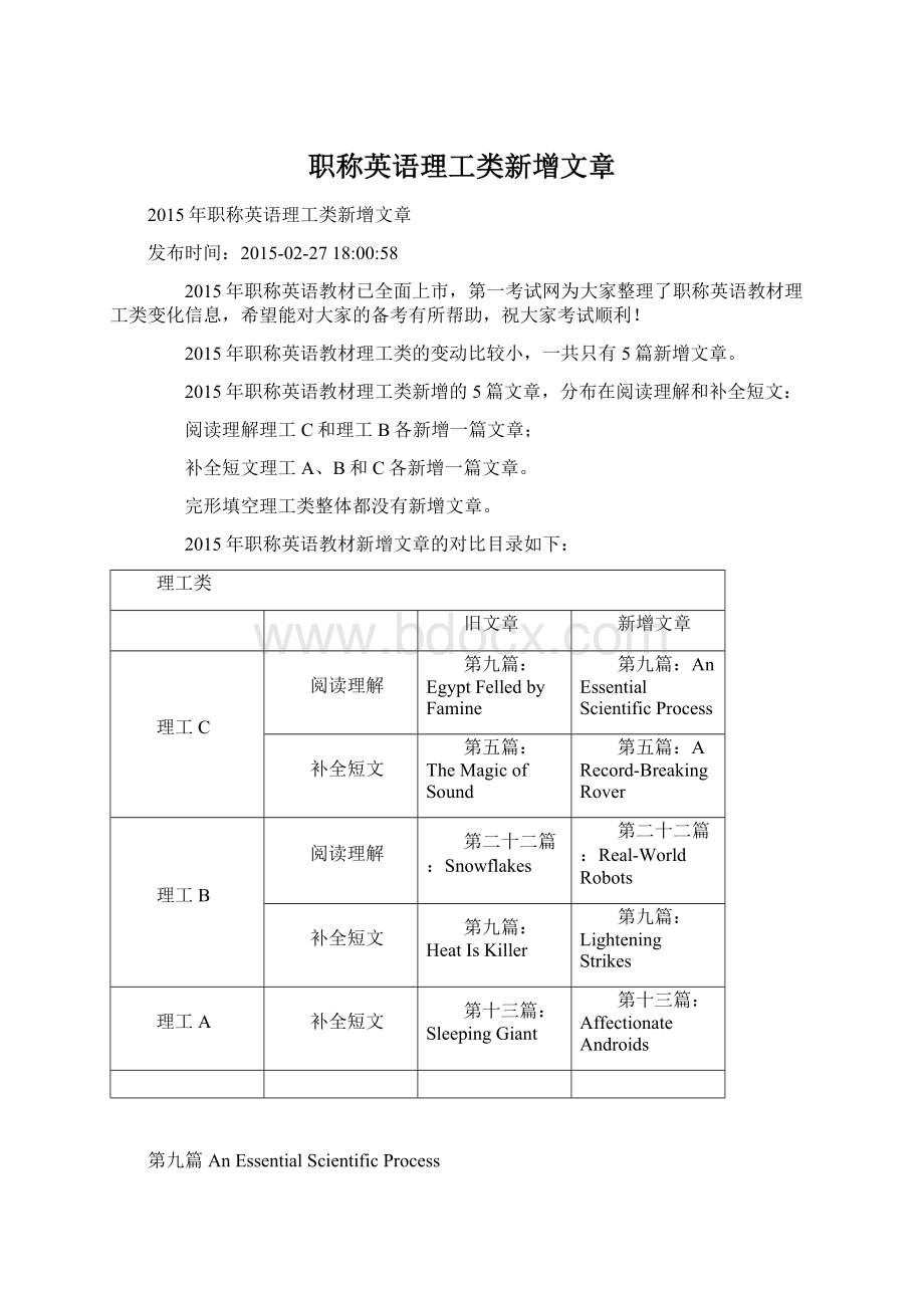 职称英语理工类新增文章.docx_第1页