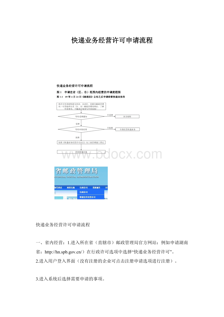 快递业务经营许可申请流程.docx_第1页