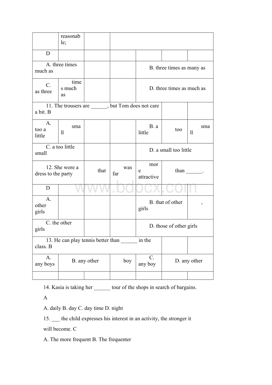 形容词和副词练习题+答案Word下载.docx_第3页