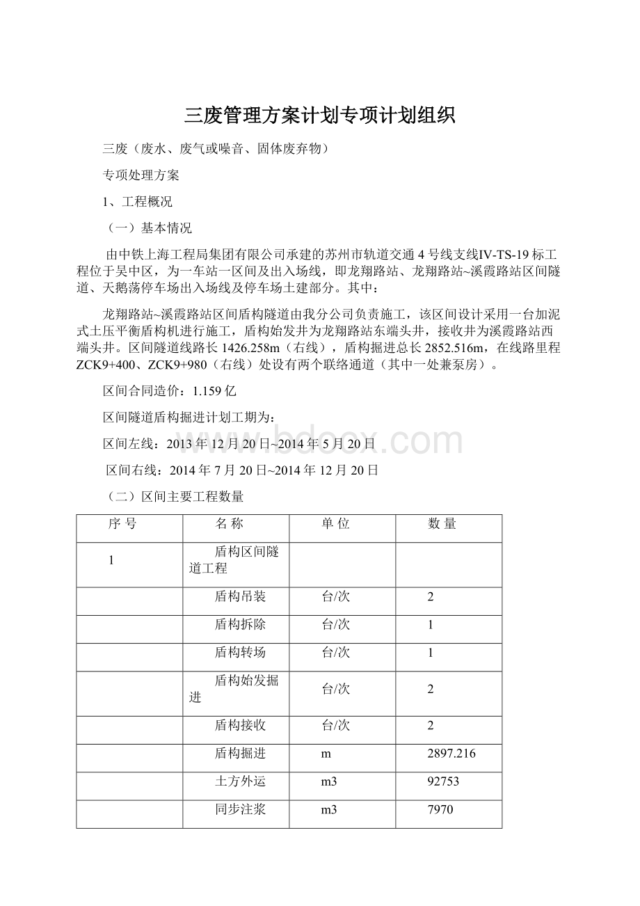 三废管理方案计划专项计划组织Word格式.docx